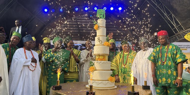 RSS @ 80: Adron Home & Properties Boss, Sir Aare Adetola EmmanuelKing Builds Magnificent Stadium for School