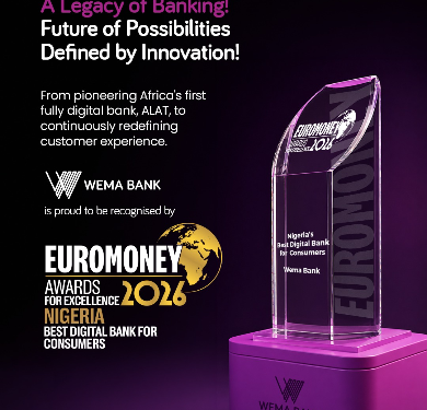 Wema Bank Wins Euromoney’s Nigeria’s Best Digital Bank For Consumers 2026 Award